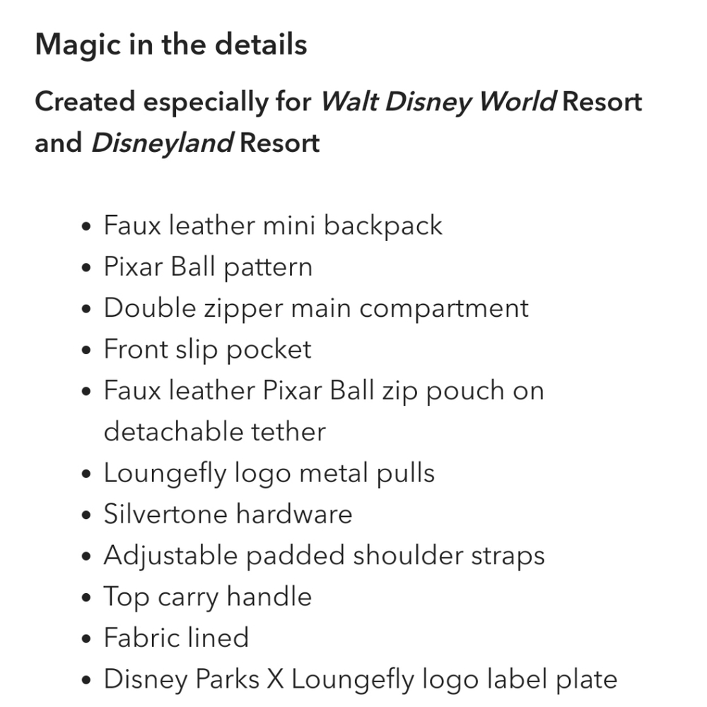 🚨🚨Pixar Ball Mini Backpack by Loungefly🚨🚨 - Picture 5 of 5